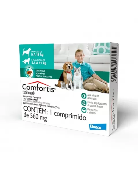 COMFORTIS 560 MG 9 A 18 KG GATO CAO