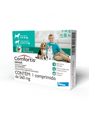 Comfortis 560mg 9 a 18kg Cão e Gato