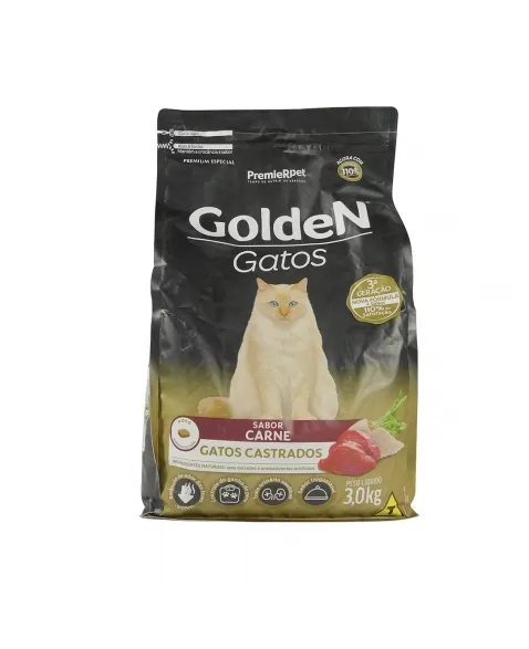 Golden Gato Adulto Castrado Carne 3kg