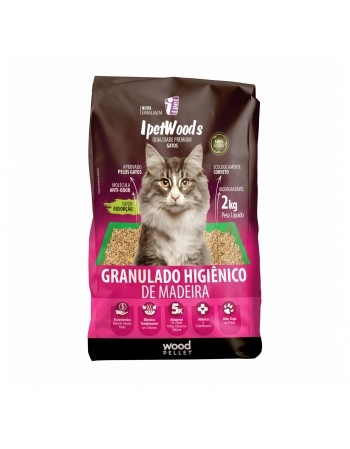 Ipetwoods Granulado Higiênico Madeira 2kg