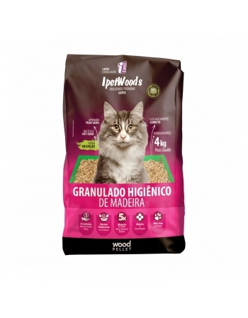 Ipetwoods Granulado Higiênico Madeira 4kg