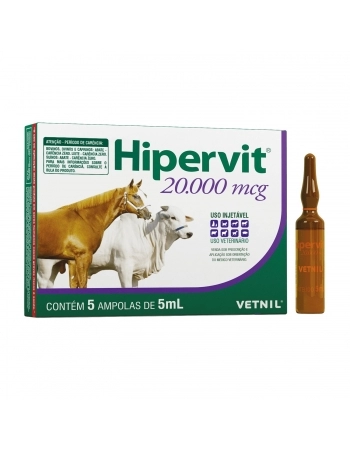 Vetnil Hipervit 20.000 com 5 Ampolas