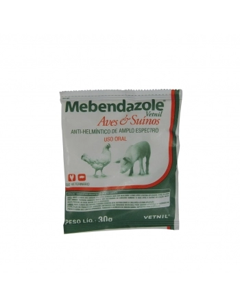 Vetnil Mebendazole Aves e Suínos 30g