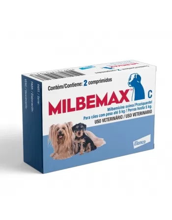 Milbemax com 2 comprimidos até 5kg Cão