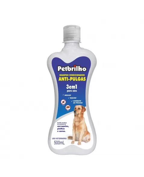 Petbrilho Shampoo 3 em 1 Antipulgas 500ml