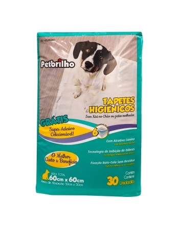 Petbrilho Tapete Higiênico 60x60 com 30un