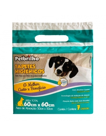 Petbrilho Tapete Higiênico 60x60 com 7un