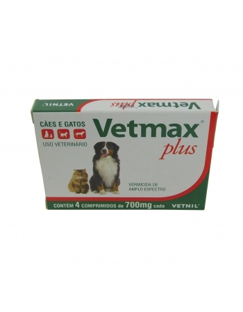 Vetnil Vetmax Plus com 4 comprimidos