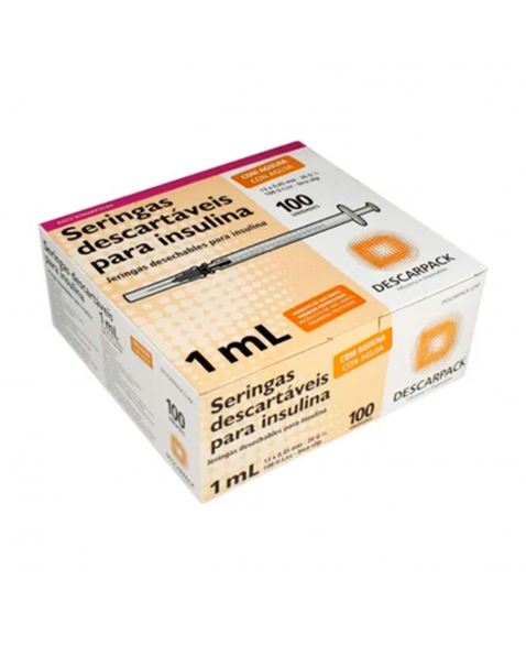 Descarpack Seringa 1ml Para Insulina com Agulha 13x0,45mm