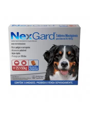 Nexgard GG 25,1 a 50kg com 3un