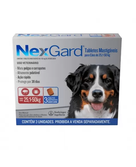 Nexgard GG 25,1 a 50kg com 3un