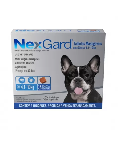 Nexgard M 4,1 a 10kg com 3un