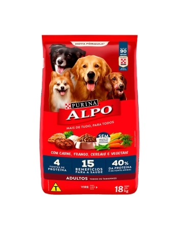 Alpo Adulto Carne Frango Cereais e Vegetais 18kg