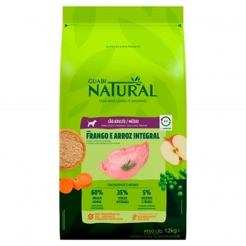 Guabi Natural Cão Adulto Raças Médias Frango Arroz 12kg