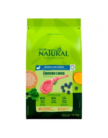 Guabi Natural Cão Adulto Raças Minis e Pequenas Cordeiro Aveia 2,5kg