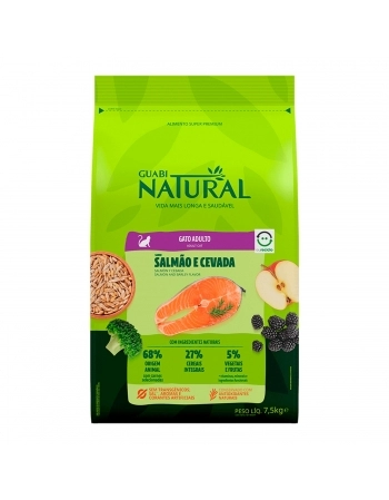 Guabi Natural Gato Adulto Salmão Cevada 1,5kg