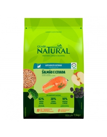 Guabi Natural Gato Castrado salmão Cevada 1,5kg