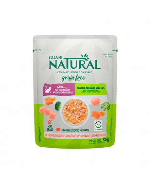 Guabi Natural Grain Free Sachê Gato Salmão Frango 85g