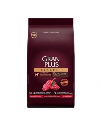 GranPlus Gourmet Cão Adulto Raças Médias e Grandes Ovelha Arroz 15kg