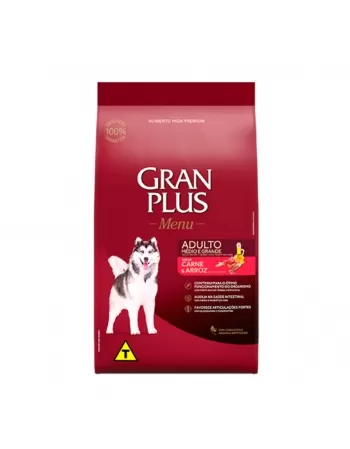 GranPlus Menu Cão Adulto Raças Médias e Grandes Carne Arroz 16,5kg