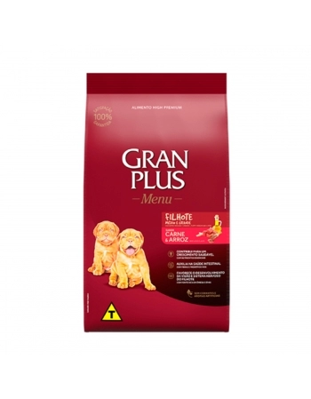 GranPlus Menu Cão Filhote Raças Médias e Grandes Carne Arroz 3kg