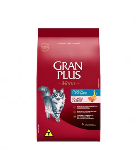 GranPlus Menu Gato Castrado Salmão Arroz 10,1kg