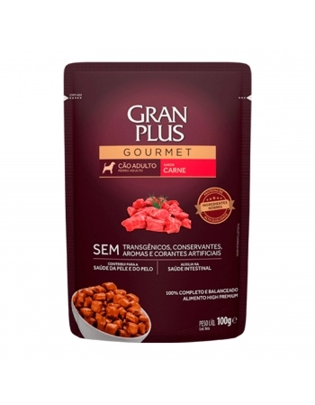 GranPlus Sachê Gourmet Cão Adulto Carne 100g