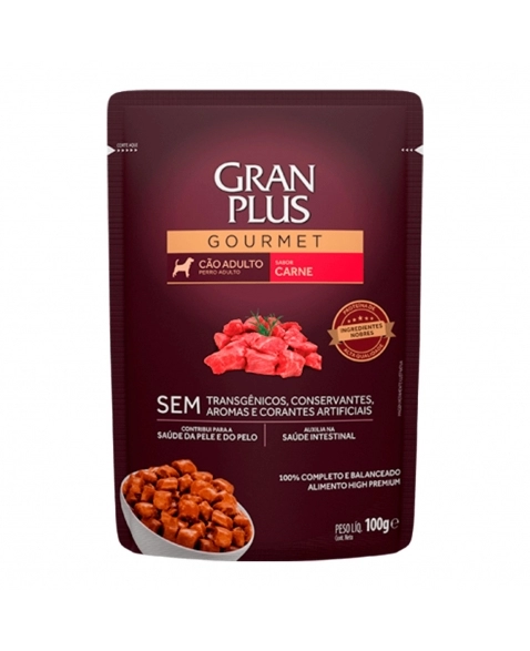 GranPlus Sachê Gourmet Cão Adulto Carne 100g