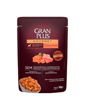 GranPlus Sachê Gourmet Cão Adulto Salmão Frango 100g