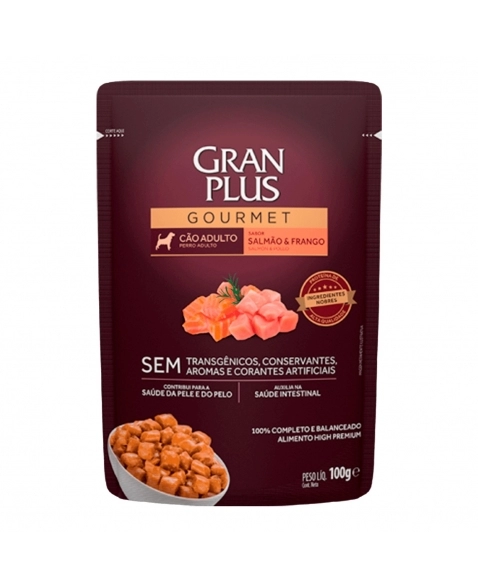 GranPlus Sachê Gourmet Cão Adulto Salmão Frango 100g