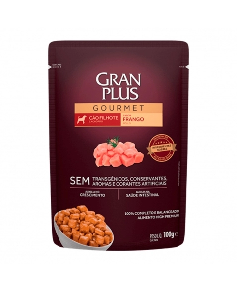 GranPlus Sachê Gourmet Cão Filhote Frango 100g