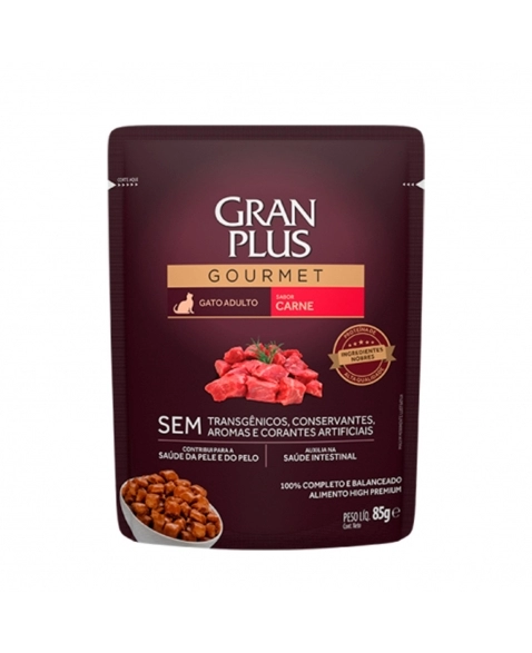 GranPlus Sachê Gourmet Gato Adulto Carne 85g