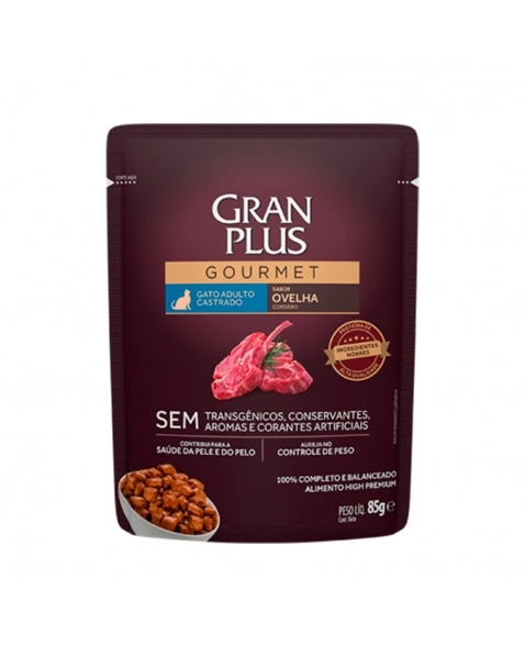 GranPlus Sachê Gourmet Gato Castrado Ovelha 85g