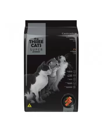 Hercosul Three Cats Super Premium Castrado Salmão 10,1kg