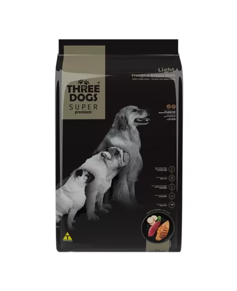 Hercosul Three Dogs Super Premium Light Frango Batata Doce 3kg