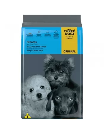 Hercosul Three Dogs Original Filhote Raças Pequenas e Médias 10,1kg