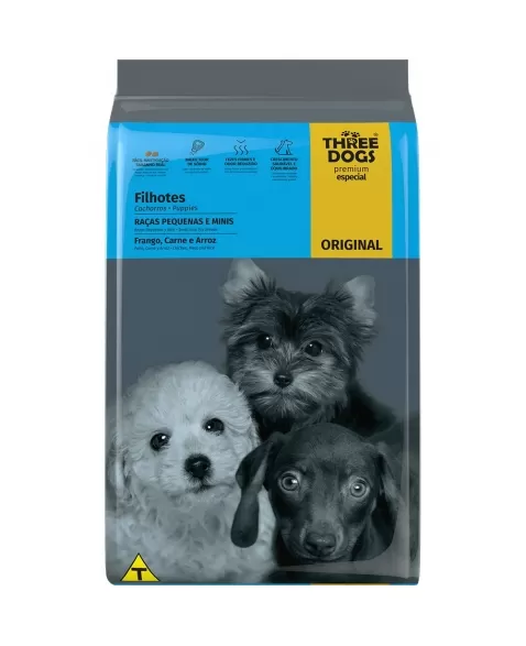 Hercosul Three Dogs Original Filhote Raças Pequenas e Médias 10,1kg