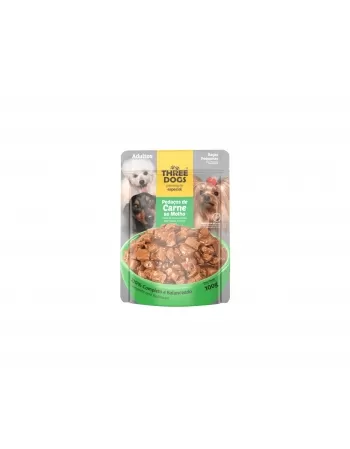 Hercosul Three Dogs Sachê Raças Pequenas Carne 100g