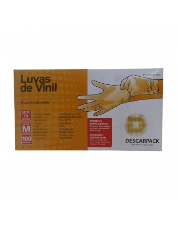 Descarpack Luva Vinil com Pó Transparente M