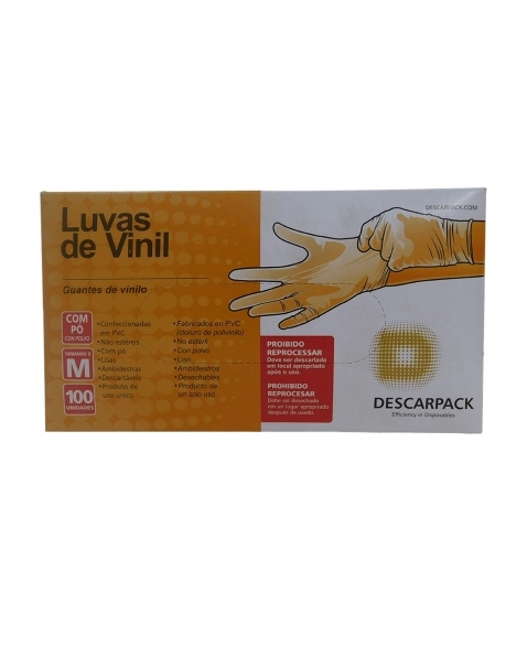 Descarpack Luva Vinil com Pó Transparente M