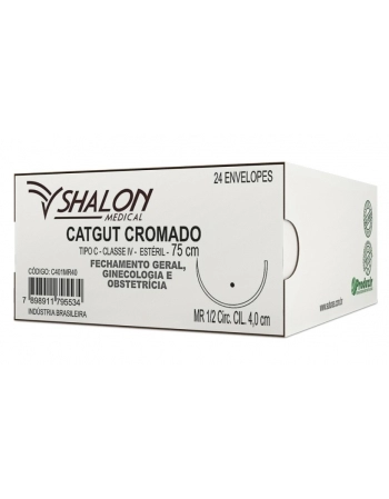 Shalon Fio Catgut Cromado 0 com Agulha 3cm