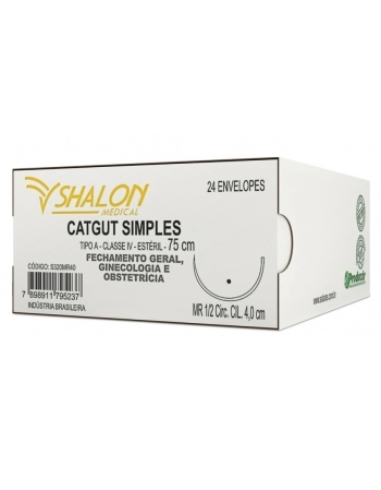 Shalon Fio Catgut Simples 0 com Agulha 3cm