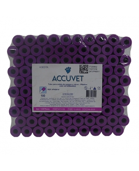 Tubo Roxo Edta K3 Biocon Accuvet 4ml