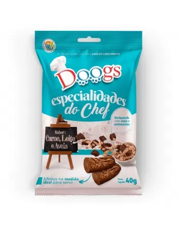 Doogs Bifinho Especialidades do Chefe Filhotes Carne Leite e Aveia 40g