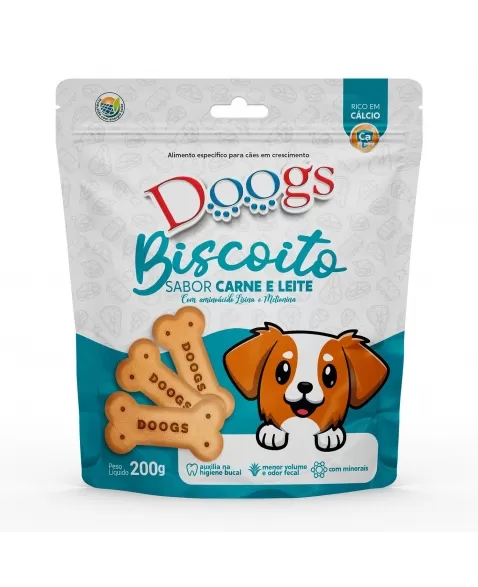 Doogs Biscoito Carne Leite 500g