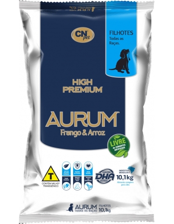 Aurum High Premium Cão Filhote Raças Grandes Frango e Arroz 10,1kg