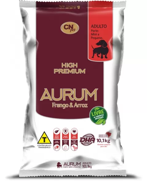 Aurum High Premium Adulto Raças Pequenas Frango e Arroz 10,1kg