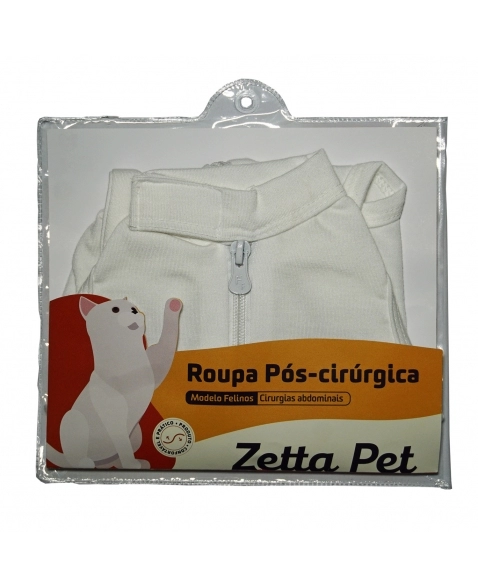 Roupa Cirúrgica Gato Branco Tamanho 1