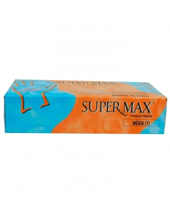 Supermax Luva Procedimento Nitrilo Azul M com 100