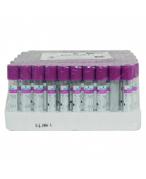 TUBO ROXO EDTA K3 - 2ML BIOCON ACCUVET